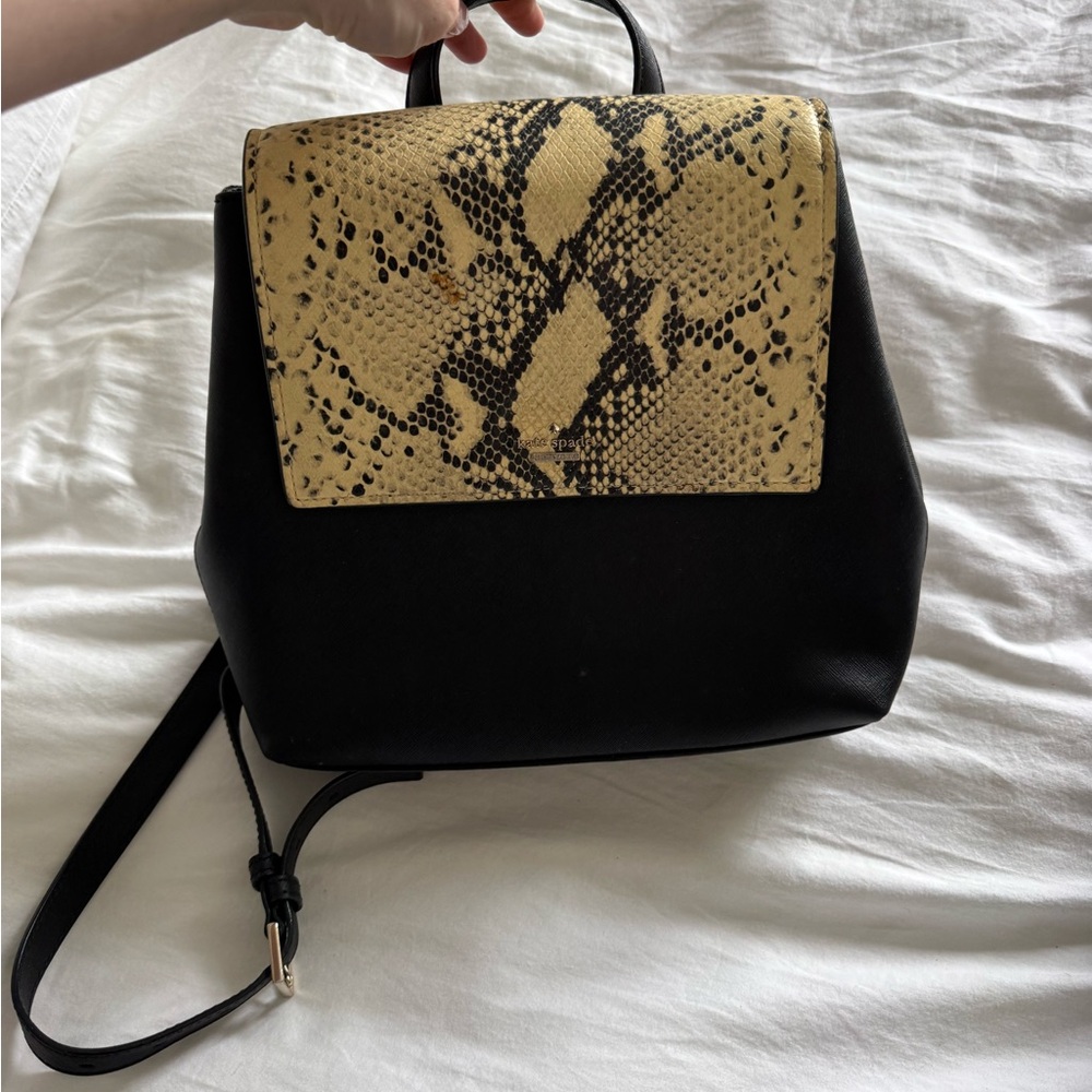 Kate Spade Black and Snake Print Women's backpack